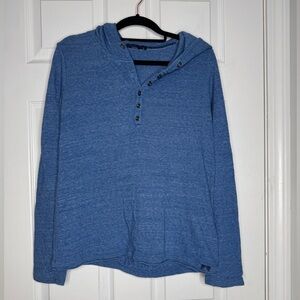 PRANA Woman’s Devan Henley‎ Top Blue Size Small Hooded